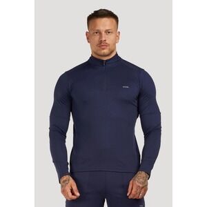 Icon Amsterdam Mens XL Navy Blue Quarter Zip Long Sleeve Performance Pullover